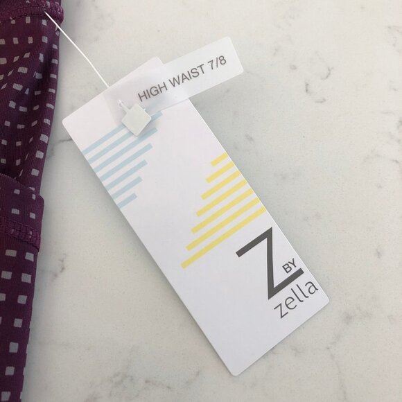 Z by Zella The Daily Hi Waisted 2 Side Pockets 7/8 Leggings Burg + Gray Sz S NWT - Picture 11 of 15